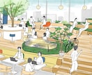 温かみのある、手描き内観パースを描きます 住宅・店舗などの広告も存在感UPの大効果‼ イメージ9