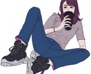 お洒落な人物全身イラストを描きます SNS等で使えるファッショナブルな全身イラストを描きます イメージ5