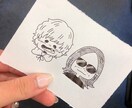 可愛いモノクロイラスト書きます 自己使用、贈り物にモノトーンイラストを！付箋対応可能 イメージ10