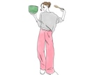 ふんわり感溢れるシンプルイラストお描きします 【背景カラー、文字入れ追加料金なし】 イメージ8