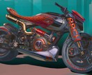 リアルからポップまで乗り物＋人物等描きます バイク・車などを幅広い絵柄で、人物や背景との組み合わせも可 イメージ2