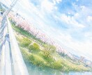 桜空が好きな人におすすめします 桜空の風景をイメージしたイラストです イメージ1