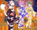 最短当日！IRIAM◎夏の浴衣イラスト描きます 配信にも！4種の浴衣から選べる◎キャラを即納でお書きします イメージ6