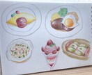 お好きな食べ物を色鉛筆で描きます メニューの挿絵やインテリアにも。ハガキ内サイズ対応 イメージ1
