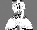 レトロな美少女のモノクロイラストお描きします 挿絵やアイコン、ヘッダー等に使えます耽美目を惹くイラスト！ イメージ4