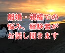 離婚・親権で悩んでいる方のお話を聞き心を楽にします 探偵依頼、調停、離婚裁判、親権変更調停、色々体験してきました イメージ1