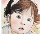 赤ちゃん、小さな子の似顔絵を超可愛く描きます 歴25年の画家が暖かい雰囲気で背景付の人物画を描きます イメージ1
