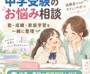 中学受験のお悩みを一緒に整理します 塾・成績・家庭学習を経験者ママと整理 イメージ1