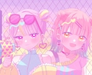 選べる塗り2種☆ゆめかわでポップなイラスト描きます 無料でゴスロリ衣装デザインできます（ご希望者のみ) イメージ5