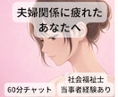 夫婦関係が限界の方、その気持ち受け止めます 【60分チャット】社会福祉士I当事者経験あり イメージ1