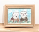 優しい水彩画タッチのうちの子似顔絵イラスト描きます ペット専門似顔絵師が優しいタッチの似顔絵製作 イメージ2