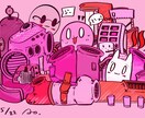 ごちゃっと可愛い イラストを描きます ポップで可愛い 私にしか表現出来ない世界を提供致します イメージ2
