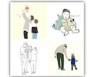 写真を元に家族や子供の思い出を線画イラストにします おうちに飾ったりプレゼントに アイコン/グッズ作成にも イメージ1