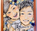 ウェルカムボードやプレゼント用の似顔絵を描きます 結婚式や記念日などの贈り物に。心が暖まる特別な一枚を。 イメージ3