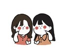 あなたがモデルの ペアイラスト をお描きします シンプルだけどキュートでほっこりなイラストが得意ですഒ˖° イメージ8