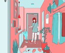 日常の一部を切り取ったような景色を描きます 生活感のある絵が得意です！(だらしのない部屋ならなおよし！) イメージ3
