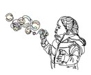 写真から一筆書きの似顔絵・家族絵を作成します 描く人数の指定なく一律料金で承ります。贈り物にも◎ イメージ3