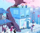 背景込みの絵本調のゆるくカラフルなイラスト描きます MV・キービジュ・商品などに｜背景あり・キャラクターのみなど イメージ6