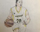 写真から制作、ミニバスの思い出を色鉛筆で描きます あの日のプレーを1枚の手描きイラストに！ イメージ3