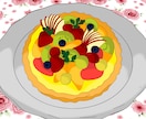アニメ風のかわいい食べ物イラストを描きます 単品・盛り合わせ・人物と一緒もOK イメージ2