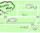 動物モチーフMAP オリジナル動物絵1点入れます 犬猫etcイラスト入りかわいい手描き風地図。チラシやHPに！ イメージ4