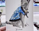 透明水彩を使用。可愛い猫の似顔絵を手描きで描きます ペット／猫／プレゼント／アート（※ワンコは別出品です） イメージ9