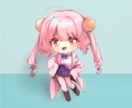 等身＋SDセットの女の子の立ち絵販売してます ツインテール、巻き髪、女子高生、ピンク髪 イメージ1