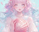 色と小物で創る世界観！ふわふわ可愛い女の子描きます 好きを詰めた宝物の一枚に。SNS、ヘッダー、グッズ利用もOK イメージ7