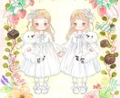 お花いっぱい！かわいい似顔絵描きます ウェルカムボードや記念日に！世界にひとつだけの手描きイラスト イメージ5