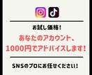 あなたのアカウント、アドバイスします 3月までのお試し価格！SNSのプロが本格アドバイス！ イメージ1