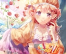 幻想的な可愛い女の子と綺麗な背景イラスト作成します パステルカラーのアナログ感ある幻想的な可愛い女の子イラスト イメージ1