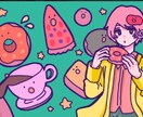 ポップでカワイイキャラクター×女のコ描きます 明るくなるイラストで彩ってみませんか？ イメージ2