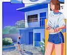 ポップでレトロなイラスト作成致します シティポップなイラスト、歌みた等活動者様にも是非！！ イメージ4