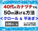 苦手克服！　40歳代のカナヅチでも50m泳げます ⭐️日本水泳連盟科学委員（大学教員） のアドバイスも伝授⭐️ イメージ1