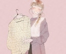 ふんわりおしゃれな女性SNSアイコンを描きます 女性の表情、仕草、ファッション、髪型にこだわったイラスト制作 イメージ6