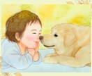 こども・ペットの似顔絵を写真から優しく描きます 家族似顔絵・長寿祝いにも対応！プレゼントにも人気です｜2L イメージ1