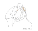 お写真からおしゃれなカップル線画イラストを描きます お２人の素敵な日常や記念日・入籍などの特別な日をイラストに イメージ1