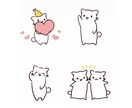 シンプル可愛い猫のイラストを1枚制作いたします SNSアイコンやブログのイラストにどうぞ！ イメージ1