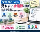 文字起こしから見やすい会議録を作成します 決定事項・今後の対応まで見やすく整理します イメージ1