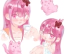 水彩画と電子絵画ます 手描きやタブレットを使った絵で作られたOCキャラクター。 イメージ3