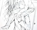 少女漫画　カップル　萌えなどイラスト描きます 制作します(モノクロ　白黒　シャーペン画　恋人イラスト) イメージ2
