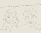 オシャレ似顔絵書きます 単色シンプル似顔絵、お祝い、プレゼント、結婚式DIY等に。 イメージ5