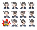 商用OK★喜怒哀楽表情5点 セット作成します SNSや吹き出しアイコンに♪バリエーション豊富で使い道多数！ イメージ5