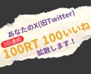 X(Twitter)投稿3日間100RT拡散します X(旧Twitter)投稿を宣伝・拡散のお手伝いします！ イメージ1