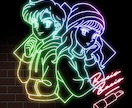 ネオンでポップな似顔絵やオリジナルアイコン描きます アイコンだけでなく、プレゼントや広告等でもご利用頂けます★ イメージ7