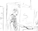 モノクロイラスト描きます 挿し絵調、アイコン風、似顔絵などを描いていきたいと思います。 イメージ5