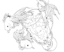 印象に残る一枚を制作！挿絵・ジャケット対応します 植物・金魚・骨などのモチーフを、雰囲気あるペン画で表現！ イメージ3
