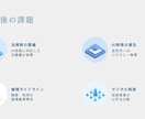 見やすく伝わるプレゼン資料を作成します 見やすさ重視。発表用スライドを分かりやすく作成します。 イメージ5