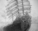 歴史・古代史などの人物風景画をモノクロで描きます 文章に添える白黒の挿絵を描きます。歴史や文献、古代史など。 イメージ2
