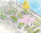 用途に合わせて美しい風景、背景、パース画を描きます アナログ、デジタル対応。背景、俯瞰図、マップイラストなど。 イメージ4